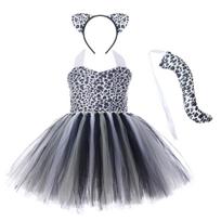 Kūdikių mergaičių Helovinas Gyvūnų Cosplay Kostiumai Vaikams Miško tema Žirafos Karvės Tigro Leopardo Zebra Print Tutu Suknelės Gimtadienio vakarėlis XXL
