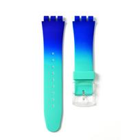 19mm Silikoninė Minkšta Apyrankė Swatch Spalvingas Guminis Laikrodžio Dirželis Sportinis Pakaitinis Riešo Dirželis Aksesuarai 19mm mėlyna/žalia