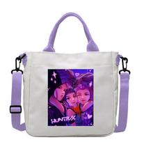 Vieta KPOP Demonų Medžiotojų Grupės Spausdintas Drobės Krepšys Madingas Pečių Krepšys Nešiojamas Darbo Komutuotojo Paštininko Krepšys 23X23*5CM