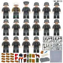 MOC Antrojo pasaulinio karo karinės serijos lauko pajėgų minifigūrėlės statybinių blokelių žaislai