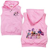 Vaikams Mergaitėms Anime Animacinis K-Pop Rumi Zoey Mira Spausdintas Laisvalaikio Gobtuvu Berankovis Užtraukiamas Liemenė 100cm rožinė