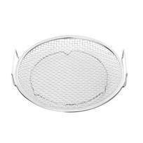 Apvalus nerūdijančio plieno keptuvės filtras Didelio tinklelio dizaino tinklinis kepimo krepšelis Keptas nukoštuvas Bulvytės 18cm-with handle