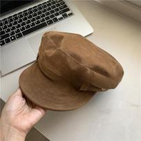 Korėjietiška Nauja Retro Britiško Stiliaus Newsboy Kepurė Moteriška Suede Aštuonkampė Kepurė Parodanti Veidą Maža Madinga Dailininko Kepurė M（56-58cm）