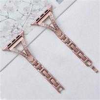 Apple Watch Herringbone Diamond Metal Band for Apple, Samsung, and Huawei Watches 38/40/41/42mm rožinės rožinės spalvos