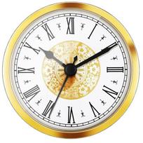 Apvalus Laikrodis Mažas Laikrodžio Įdėklas Romėniški/Arabiški Skaičiai Aukso/Sidabro Apdaila Amato Ir Atsarginiams Laikrodžiams 70mm 80mm 90mm beige