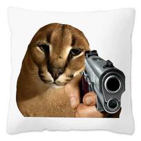 Floppa Cute Meme Cushion Cover 40x40 Home Decor Dakimakura Funny Caracal Cat Throw Pillow Case for Living Room Housse De Coussin 12x12Inch