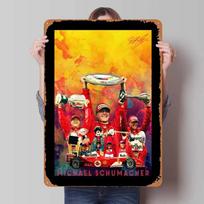 Michael Schumacher Metalo ženklas Lenktynių Plakatai Dekoras Sienų Dekoras Svetainės Dekoras Vyras Vintažiniai Namų Dekoro Elementai Meno Freska 7.9x11.8In(20x30cm)