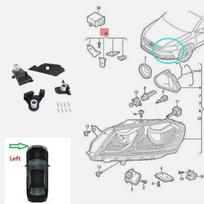 Priekinio žibinto remonto rinkinys VW Passat B7 2011 2012 2013 2014 an versijai Automobilio priedai Varžtas 3AA998225 3AA998226 1 left side