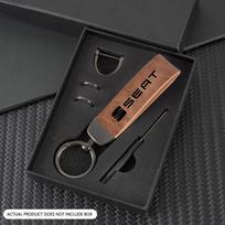 Metalinis Vintažinis Odinis Automobilio Stiliaus Raktų Pakabukas Raktų Žiedas Skirtas Seat Leon 5F Mk3 Ibiza 6J Tarraco Arona Ateca Alhambra Automobilių Aksesuarai ruda