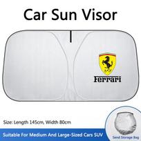 Car Logo Folding Sun Shade Cover Windshield Visor UV Protect For Ferrari Roma 488 Portofino F8 Spider SF90 Superfast LaFerrari