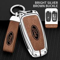 Automobilio lipdukas Automobilio metalinė odinė rakto apvalkalo dėklas Ford Fusion Edge Mustang Explorer Expedition Bronco Ecosport Ranger F150 F250 350 E