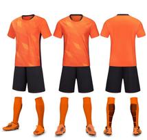 Football Jersey Set Men'S Training Jersey Printed Jersey Children'S Adult Sports Jersey Football Men'S Jersey Children's clothing size 20 (height 110-120cm) raudona