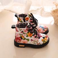 Vaikiški Martin Boots Vaikiški batai Odiniai Gėlėti Martin Boots (Berniukų mergaičių batai) 30 balta
