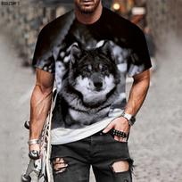 Couple Wolf Print marškinėliai Vyriški 3D marškinėliai Drop Ship Top trumpomis rankovėmis Camiseta marškinėliai apvaliomis kaklomis Madingi laisvalaikio prekės ženklo S