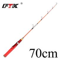 FTK 50cm-80cm žieminė poledinė meškere CW10-40G poledinės žūklės ritė žieminė minkšta meškerė Karpių žvejyba C.W 20-40G 70CM raudona