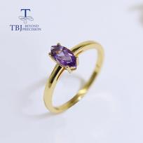 100% natūralus paprastas ametisto žiedas, mq us ring size5# violetinė