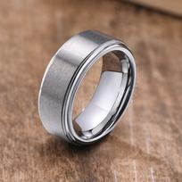 Amžini 8 mm volframo vestuviniai žiedai vyrams, atsparūs įbrėžimams matinio paviršiaus piršto žiedai, juodi mėlyni paprasti baziniai vyriški jaunikio žiedai 7 sidabras