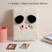 Kawaii Fluffy Cat Bear A5 fotokortelių segtuvas Rinkti knygos apvalkalą nuotraukų kortelių laikiklis fotokortelių albumas raštinės reikmenys balta