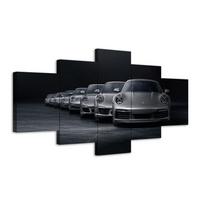 5 Panel Prabangus 911 Sportinis Automobilis Pramoninis Retro sienų Menas Plakatai Drobės Paveikslėliai HD Paveikslai Namų dekoras Svetainės apdaila 30x40cm*2  30x60cm*2  30x80cm*1 black
