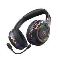 Belaidžio „Bluetooth 5.1“ ausinių triukšmo mažinimas žaidimo ausinės su HD mikrofonu švytinčios ausinės palaikymas TF Play ausinės žaidimų nešiojamam kompiuteriui juoda