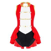 Vaikų Mergaičių Cirko Vedėjo Kostiumai Bodis be Rankovių Helovino Šventė Karnavalas Cosplay Apranga 5-6 Years raudona