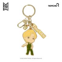 BTS („BangTan Boys“.) TinyTAN Dynamite metalinis raktų pakabukas, oficialus, originalus, autentiškas, K-POP, idol beige