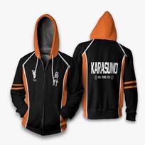 Vyriška „Haikyuu“ striukė Karasuno vidurinės mokyklos tinklinio klubo „Hinata Shyouyou“ džemperis su gobtuvu, rudens beisbolo uniforma su užtrauktuku M