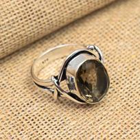 Smoky Topaz Gemstone 925 Solid Sterling Silver Handmade Jewelry Ring For Mother 4 ruda