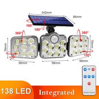 122/138/171/198/333 LED saulės lauko sporto jutiklis reguliuojamas lempos dangtelis daugiafunkcis sieninis šviestuvas LED vandeniui atsparus gatvės šviestuvas Integrated-138 SMD