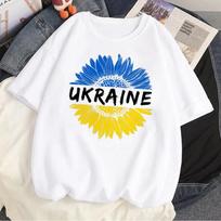 Ukrainos vėliavos marškinėliai Moteriški marškinėliai su marškinėliais trumpomis rankovėmis Harajuku Paprasti Drabužiai Kasdieniai Pagrindai Marškinėliai Vasariniai dideli viršutiniai 8xl 2XL