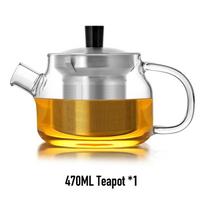 SAMADOYO karščiui atsparaus stiklo arbatinukas su filtru buitinis didelės talpos arbatos virimo aparatas 470ML skaidri