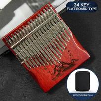 34 klavišų kalimba chromatinė Calimba masyvaus medžio nykščio pianino klavišiniai muzikos instrumentai su priedais Dovanos suaugusiems pradedantiesiems juoda