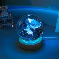 Crystal Ball naktiniai šviestuvai USB 3D atmosferos lempa Švytinti jūros medūza Stalo Naktinė lempa Stalo dekoracijos Vaikų dovanos Naktinė lempa Color Light Base