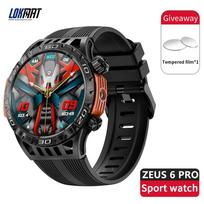 LOKMAT ZEUS 6 PRO išmanieji laikrodžiai Bluetooth skambučių Žibintuvėlis Vandeniui atsparūs išmanieji laikrodžiai 1,46 colio ekranas Kompasas Sporto kūno rengybos stebėjimo priemonė juoda