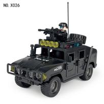 X027 Juodas SWAT Hummer Konstruktorius Automobilis Vaikų Konstruktorius Žaislas