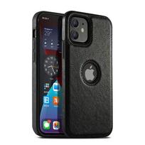 Itin plonas plonas odinis telefono dėklas, skirtas iPhone 14 13 12 11 Pro Max XS XR X SE 7 8 Plus smūgiams atsparus buferis Minkštas verslo galinis dangtelis iPhone 15 Pro Max juoda