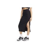 Nike Sportswear Chill Knit Vienspalvis Siauro kirpimo Šonkauliuotas Skeltas Hem Laisko Stiliaus Ilgas Sijonas Moteriški apatiniai Juodas FQ1637-010 XL