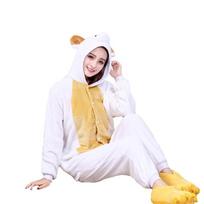 Mielos avinėlio kigurumi pižamos, sagomis užsegami vienetai suaugusiems, vienetiniai pižamos, moteriškas Helovino kostiumas, pilni kombinezonai, bodžiai XL beige
