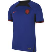 Nike Nyderlandai 2022/23 Stadiono išvykos Dri-FIT futbolo marškinėliai Gilios karališkos mėlynos/Juodos/Habanero raudonos spalvos Vyriški Streetwear DN0693-455 S