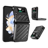 Karinis šarvas Magnetinis Apsauginis skirtas Samsung Z Flip 6 5 4 3 Ultra telefono dėklas Vyrio apsauga Spalvotas metalinis Kietas Visos apsaugos dangtelis For Z Flip 6 juoda