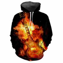 New Rock Šauni Gitara 3D Spausdinimo Kasdienė Mada Vyriški Laisvalaikio Vyriška Mada Patogūs Hip Hop Muzikos Gerbėjai Džemperiai Gatvės S