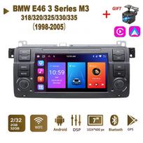 Android AutoRadio, skirtas BMW 3 serijos E46 M3 318/320/325/330/335 1998-2005 Carplay Car Multimedia GPS 2din Autoradio 2+64GB 1+32GB juoda