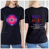 U2 logotipas Retas airių roko alternatyvaus hip hopo grupės Bono Unisex marškinėliai unisex gerbėjo dovana Madingas gatvės stilius L