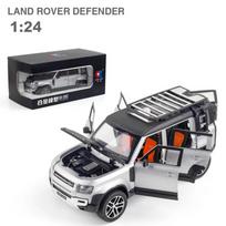 1/24 Rover Defender visureigio lydinio automobilio modelis liejamas ir žaislinės transporto priemonės metalinis automobilio modelis simuliacinis garsas ir šviesa vaikiška dovana sidabras