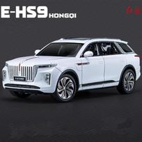 1/24 HONGQI E-HS9 SUV Lydinio Naujos Energijos Automobilio Modelis Diecast Metaliniai Žaisliniai Transporto Priemonių Automobilio Modelis Didelės Simuliacijos Garsas ir Šviesa Vaikų Dovanos balta