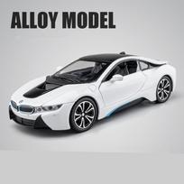 1/32 BMW I8 Naujos Energijos Automobilis Lydinio Sportinio Automobilio Modelis Diecast Simuliacinis Metalinis Lenktyninis Transportas Automobilio Modelis Garsas Šviesa Vaikiški Žaislai Dovana balta