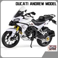 1/12 Ducati MTS Enduro Metalinis Motociklo Modelis Žaislinė Transporto Priemonė Kolekcija Autodviratis Amortizatorius Visureigis Autociklo Žaislai Automobilis balta