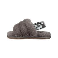 UGG Fluff Yeah šlepetės Patogios lengvos pliušinės basutės Vaikų basutės Anglies spalvos 1098579T-CHRC 28.5