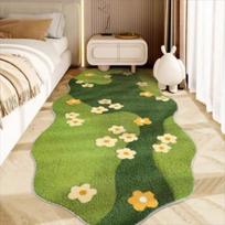Imitacija kašmyro kremo stiliaus kilimas Svetainės formos miegamasis Netaisyklingas lovos kilimėlis Prabangus žalia šviesa 40cm * 120cm