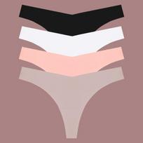 4vnt ledo šilko apatiniai moteriški besiūliai stringai Seksualūs žemo juosmens V formos juosmens G formos moteriškos kvėpuojančios vientisos kelnaitės Sportinės apatinės kelnaitės XS&4pcs